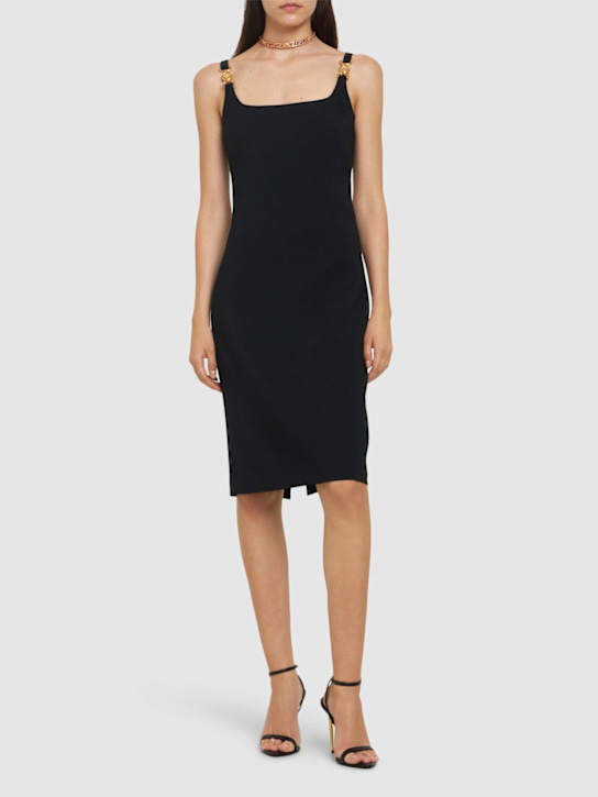 Versace: Stretch cady midi dress - women_1 | Luisa Via Roma