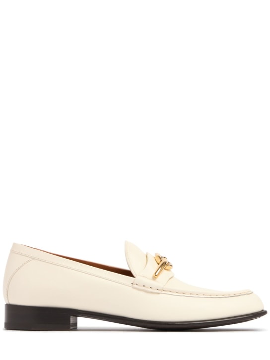 Valentino Garavani: 25mm V logo Gate leather loafers - women_0 | Luisa Via Roma