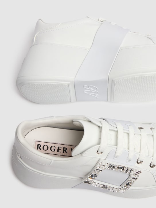 Roger Vivier: Viv Skate crystal buckle high sneakers - White - women_4 | Luisa Via Roma