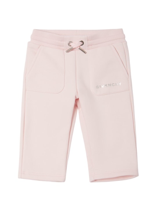 Givenchy: Pantaloni in felpa di misto cotone - Rosa Chiaro - kids-girls_0 | Luisa Via Roma