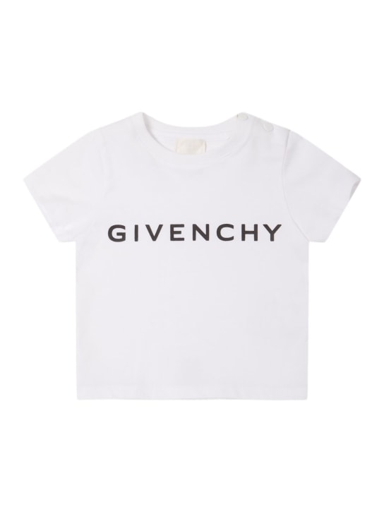 Givenchy: T-shirt in jersey di cotone stampato - kids-girls_0 | Luisa Via Roma