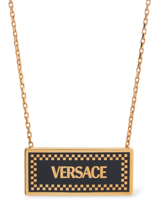 Enameled metal logo necklace - Thumbnail 1