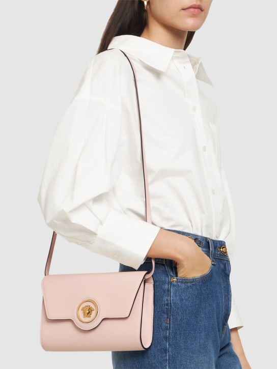 Versace: Medusa grain leather shoulder bag - women_1 | Luisa Via Roma