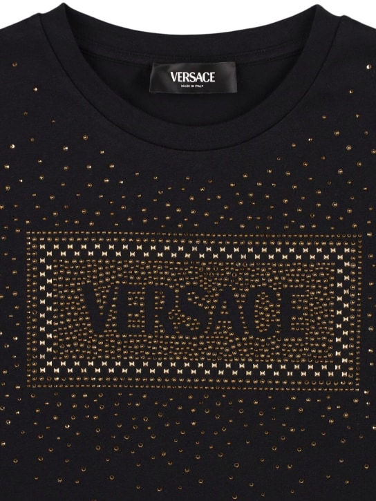 Versace: コットンジャージーTシャツ - kids-girls_1 | Luisa Via Roma