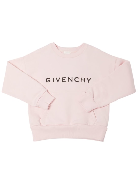 Givenchy: Cotton blend crewneck sweatshirt - kids-girls_0 | Luisa Via Roma