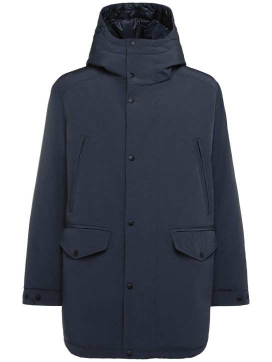 Moncler: Lange Daunenjacke aus Technostoff und Baumwolle - men_0 | Luisa Via Roma