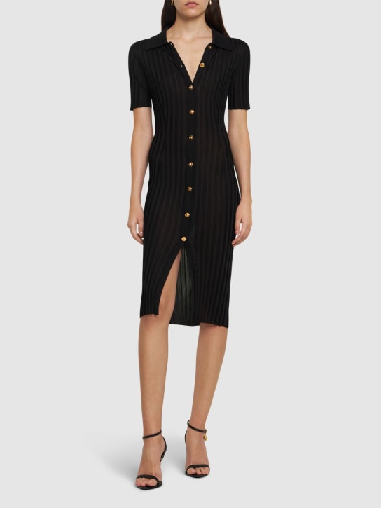 Versace: Rib knit dress - women_1 | Luisa Via Roma