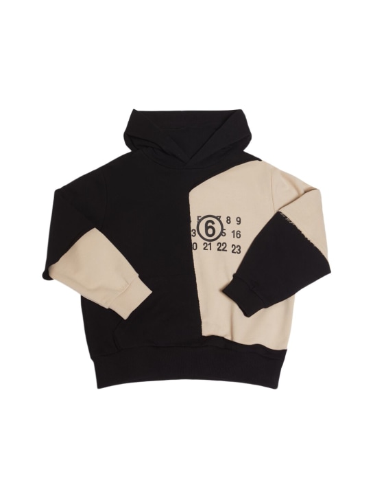 MM6 Maison Margiela: Sudadera de jersey de algodón con capucha - kids-girls_0 | Luisa Via Roma