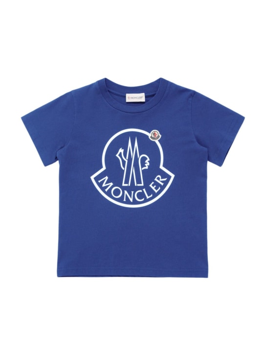 Moncler: Logo cotton t-shirt - kids-boys_0 | Luisa Via Roma