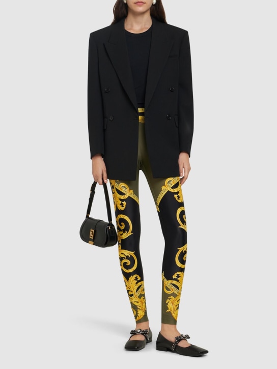 Versace: Baroque print lycra leggings - women_1 | Luisa Via Roma