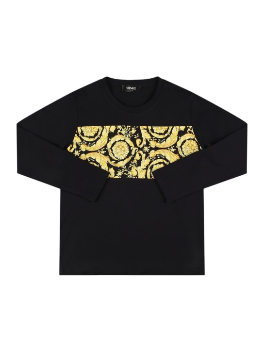 Versace: Cotton jersey t-shirt w/ insert - kids-boys_0 | Luisa Via Roma