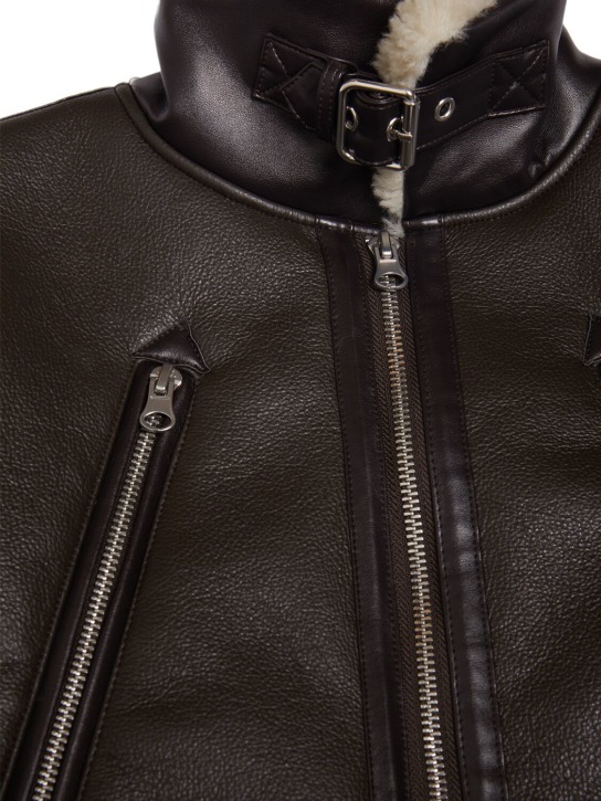 MM6 Maison Margiela: Jacke aus Kunstshearling und Leder - kids-girls_1 | Luisa Via Roma