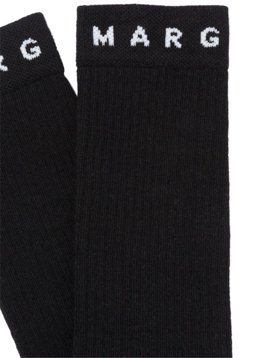 MM6 Maison Margiela: コットンブレンドジャージーソックス - kids-girls_1 | Luisa Via Roma