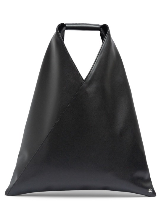 MM6 Maison Margiela: Small Japanese faux leather bag - Black - kids-girls_0 | Luisa Via Roma