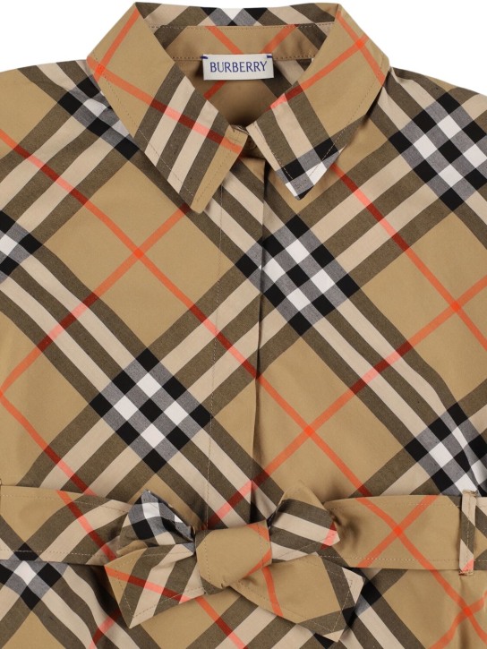 Burberry: Vestito in popeline di cotone check - kids-girls_1 | Luisa Via Roma