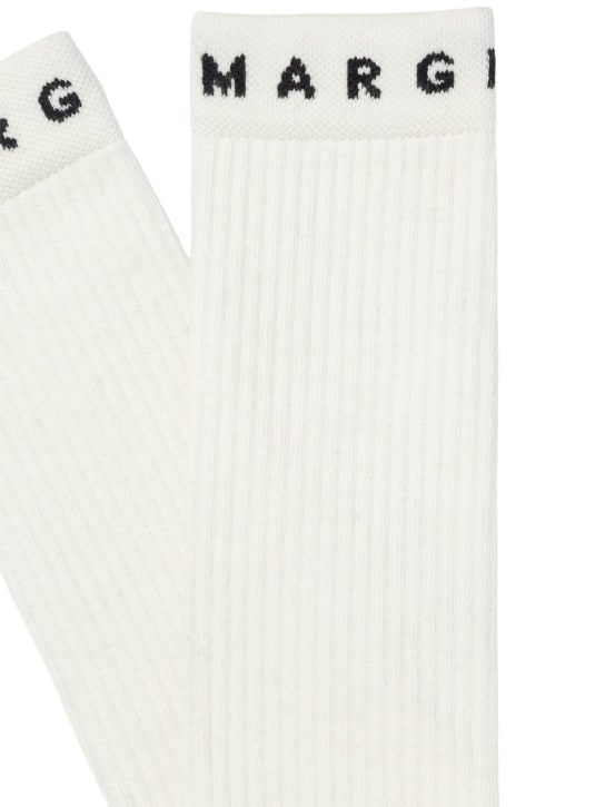 MM6 Maison Margiela: コットンブレンドジャージーソックス - kids-boys_1 | Luisa Via Roma