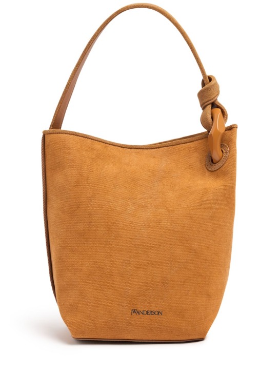 JW Anderson: Corner Bucket suede tote bag - women_0 | Luisa Via Roma