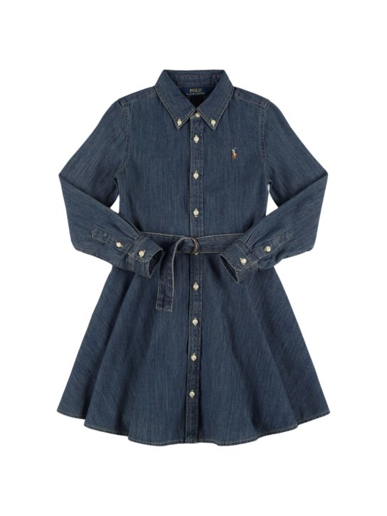 Polo Ralph Lauren: Vestito in denim di cotone - kids-girls_0 | Luisa Via Roma