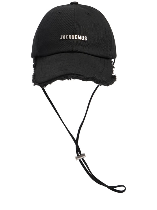 Jacquemus: La Casquette Artichaut cotton hat - Siyah - men_0 | Luisa Via Roma
