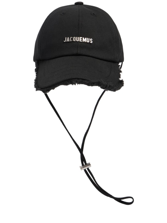 Jacquemus: La Casquette Artichaut cotton hat - Black - women_0 | Luisa Via Roma