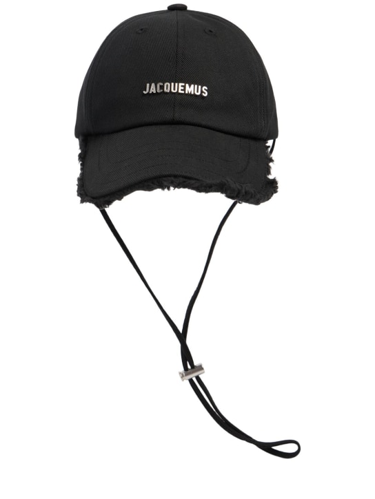 Jacquemus: Gorra de algodón - Negro - men_0 | Luisa Via Roma