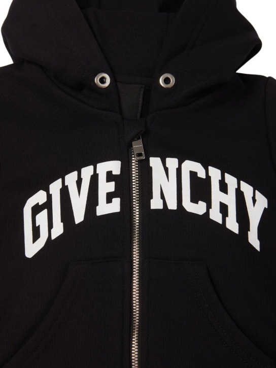 Givenchy: Printed cotton blend zip-up sweatshirt - kids-boys_1 | Luisa Via Roma