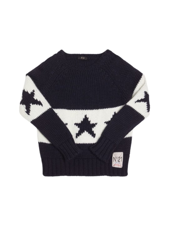 N°21: Suéter de punto de mezcla de lana - Azul - kids-boys_0 | Luisa Via Roma