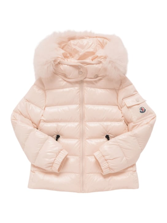 Moncler: Badyf nylon down jacket - Beige - kids-girls_0 | Luisa Via Roma