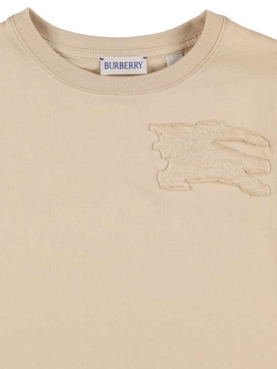 Burberry: Cotton jersey t-shirt - Beige - kids-girls_1 | Luisa Via Roma