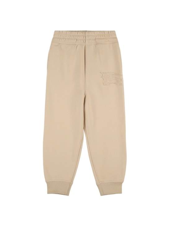 Burberry: Pantaloni in felpa di cotone - Beige - kids-boys_0 | Luisa Via Roma
