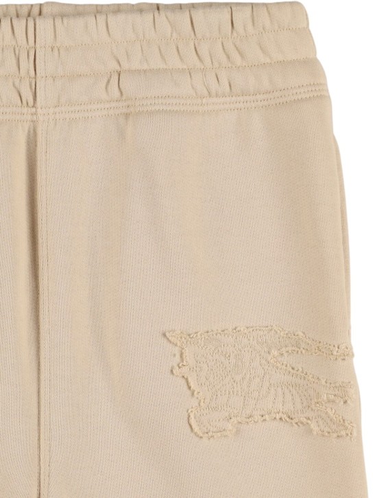 Burberry: Pantalones de felpa de algodón - Beige - kids-girls_1 | Luisa Via Roma