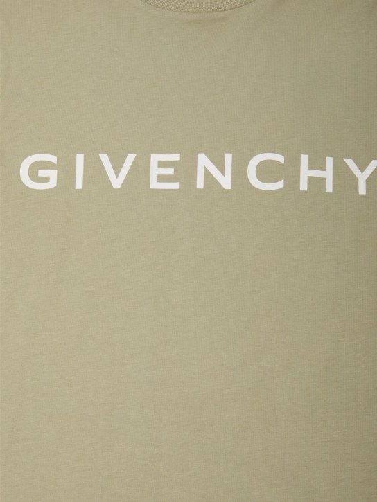 Givenchy: T-shirt en jersey de coton imprimé - Vert Clair - kids-boys_1 | Luisa Via Roma