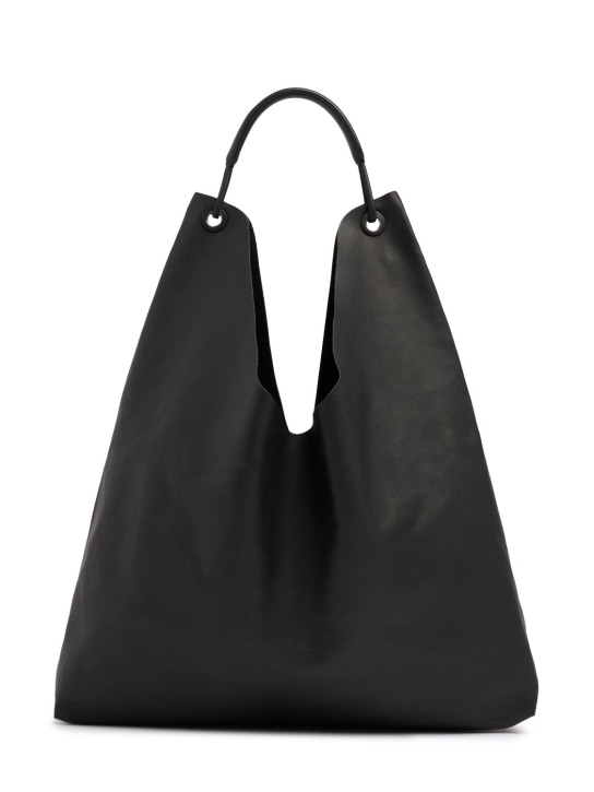 The Row: Bindle leather tote bag - Black - women_0 | Luisa Via Roma