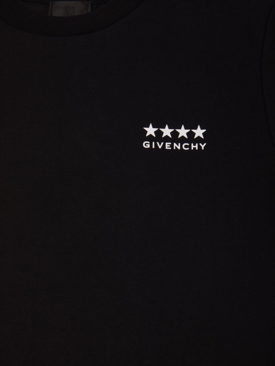 Givenchy: 印花棉质平纹针织T恤 - 黑色 - kids-boys_1 | Luisa Via Roma