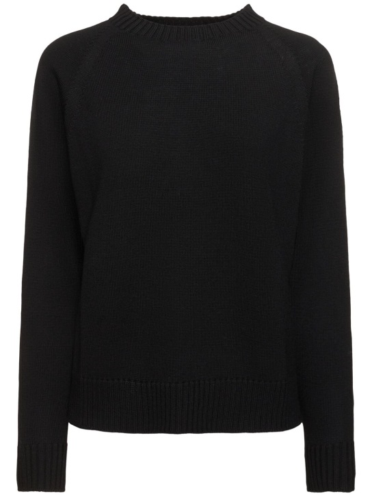 Max Mara: Salvia wool knit crewneck sweater - women_0 | Luisa Via Roma