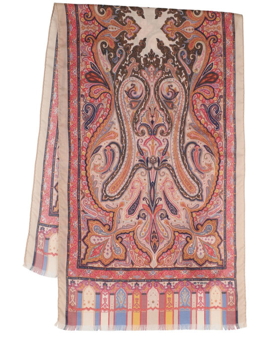 Etro: Printed cashmere & silk scarf - Multicolor - women_0 | Luisa Via Roma