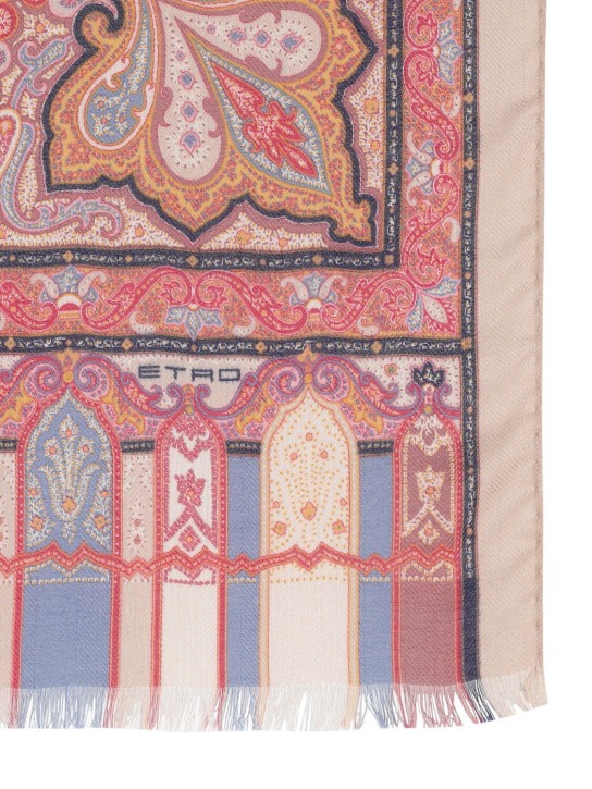 Etro: Sciarpa in cashmere e seta con stampa - Multicolore - women_1 | Luisa Via Roma