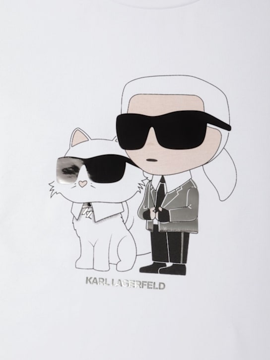 Karl Lagerfeld: コットンブレンドジャージーTシャツ - ホワイト - kids-girls_1 | Luisa Via Roma