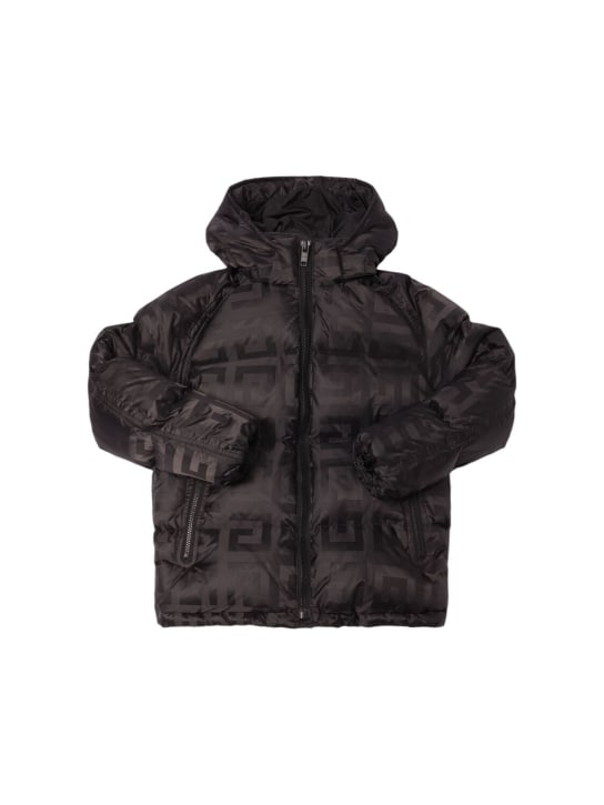 Givenchy: Printed puffer jacket - Black - kids-girls_0 | Luisa Via Roma