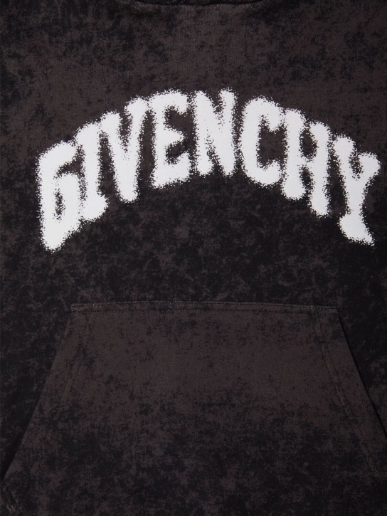 Givenchy: Printed cotton hooded sweatshirt - Black - kids-girls_1 | Luisa Via Roma