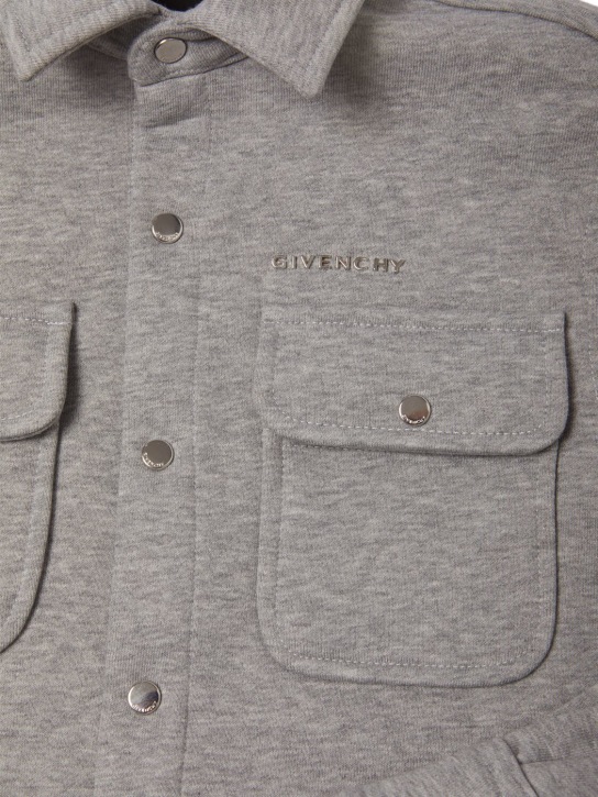 Givenchy: Camicia in misto cotone - Grigio - kids-boys_1 | Luisa Via Roma