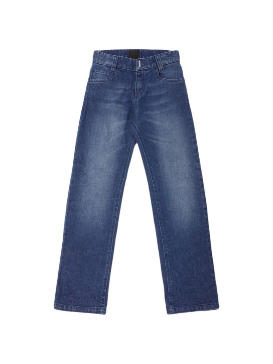 Givenchy: Jeans de denim de algodón stretch - Azul - kids-boys_0 | Luisa Via Roma