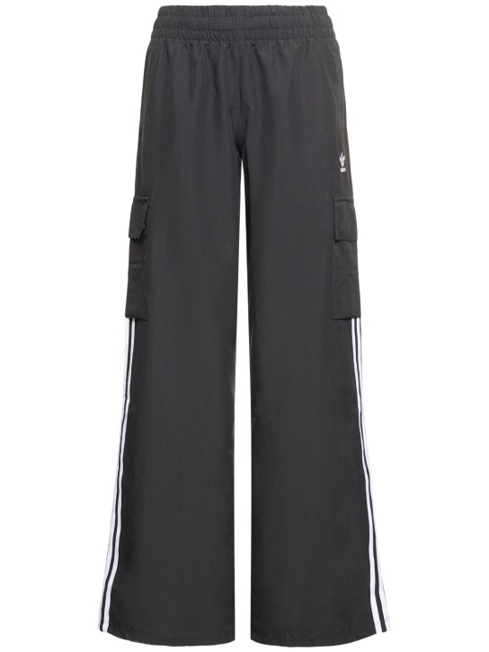adidas Originals: 3 Stripes cargo pants - Black/White - women_0 | Luisa Via Roma