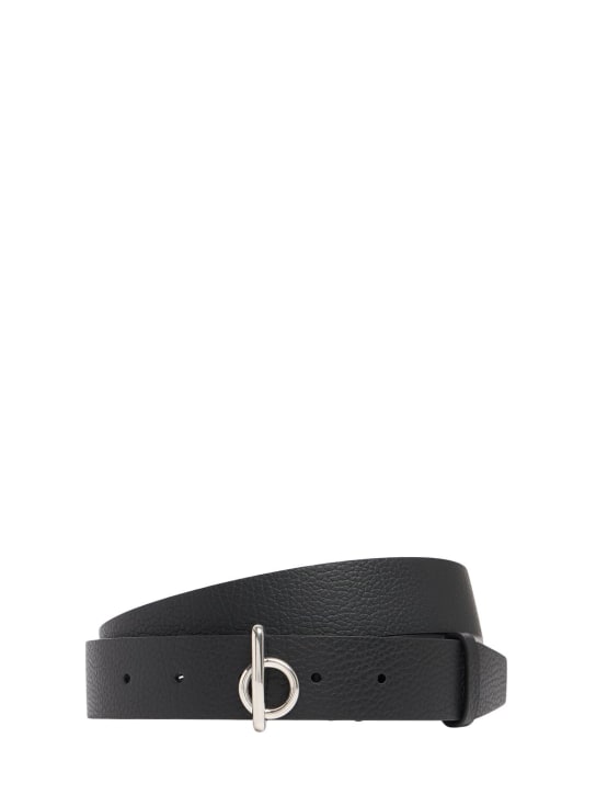 Burberry: 3cm B buckle leather belt - Black - men_0 | Luisa Via Roma