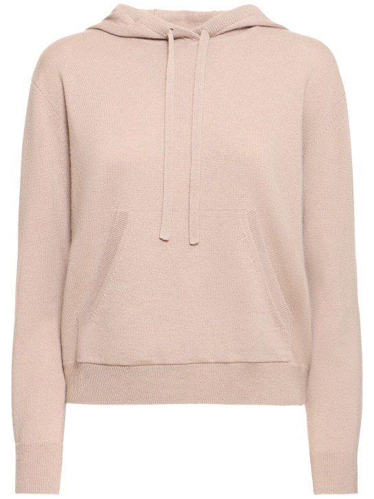 Max Mara: Tenente hooded wool & cashmere sweater - Taupe - women_0 | Luisa Via Roma