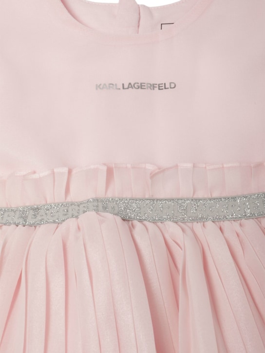 Karl Lagerfeld: Tech jersey & tulle dress - Pembe - kids-girls_1 | Luisa Via Roma