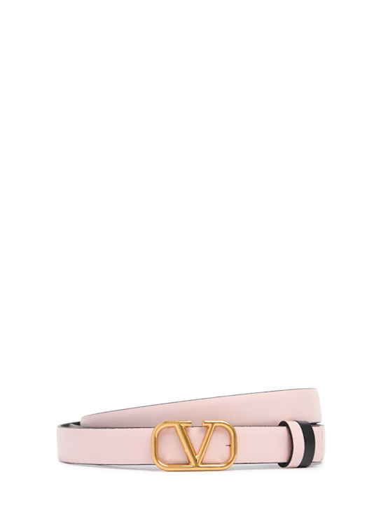 Valentino Garavani: 20mm Vlogo reversible leather belt - women_0 | Luisa Via Roma