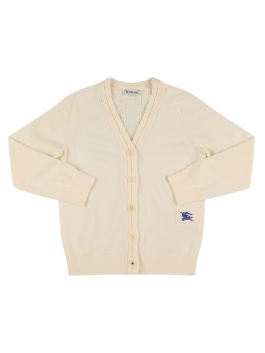 Burberry: Cardigan in lana check - kids-girls_0 | Luisa Via Roma