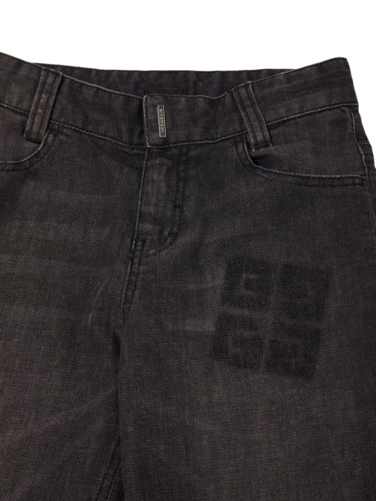 Givenchy: Jeans in denim di cotone stretch - Nero - kids-boys_1 | Luisa Via Roma