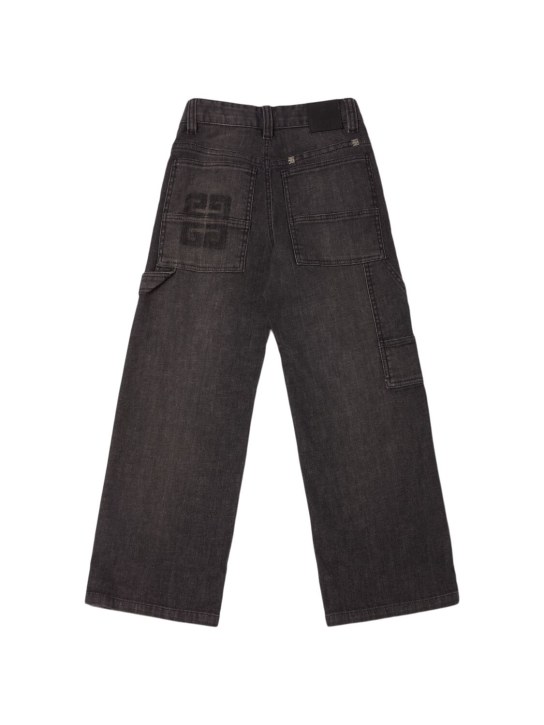 Givenchy: Stretch cotton denim jeans - Black - kids-boys_2 | Luisa Via Roma